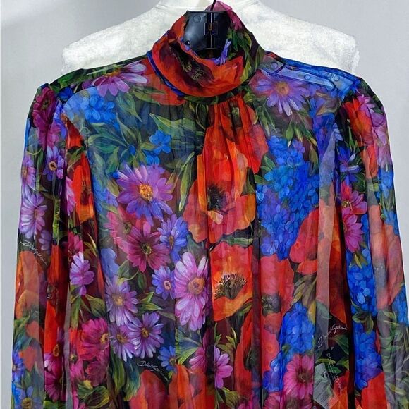 Dolce&Gabbana Floral Silk Chiffon Mini Dress size 38/ us size 2 - Picture 10 of 13